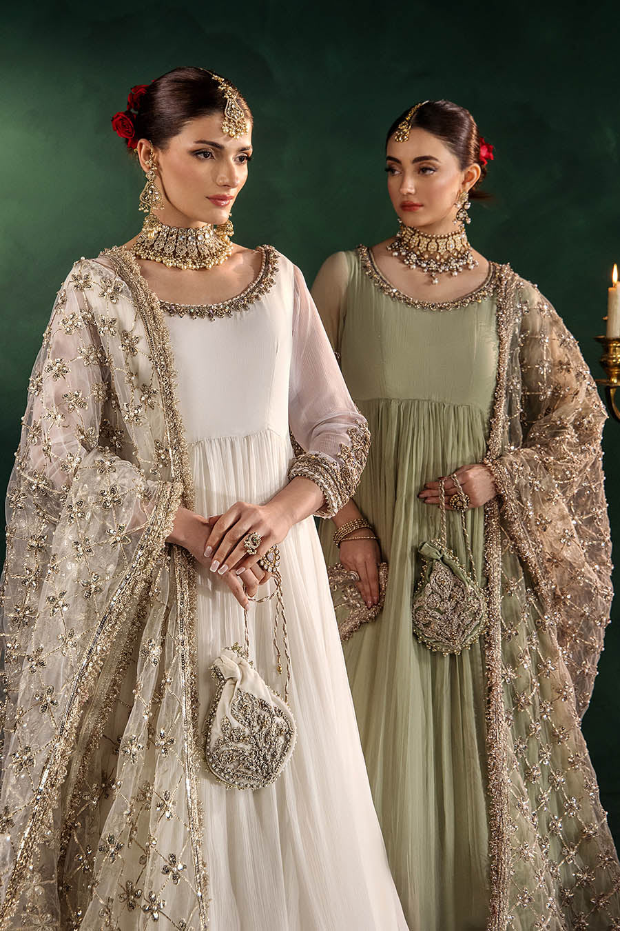 Hand Embroidered Crinkle Chiffon Partywear Suit Online in Dubai UAE Abudhabi Ajman Sharjah