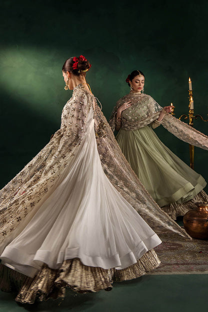 Hand Embroidered Crinkle Chiffon Partywear Suit Online in Dubai UAE Abudhabi Ajman Sharjah
