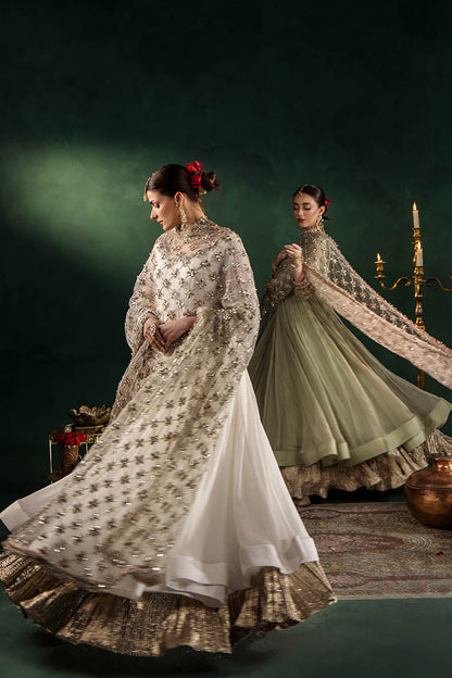 Hand Embroidered Crinkle Chiffon Partywear Suit Online in Dubai UAE Abudhabi Ajman Sharjah