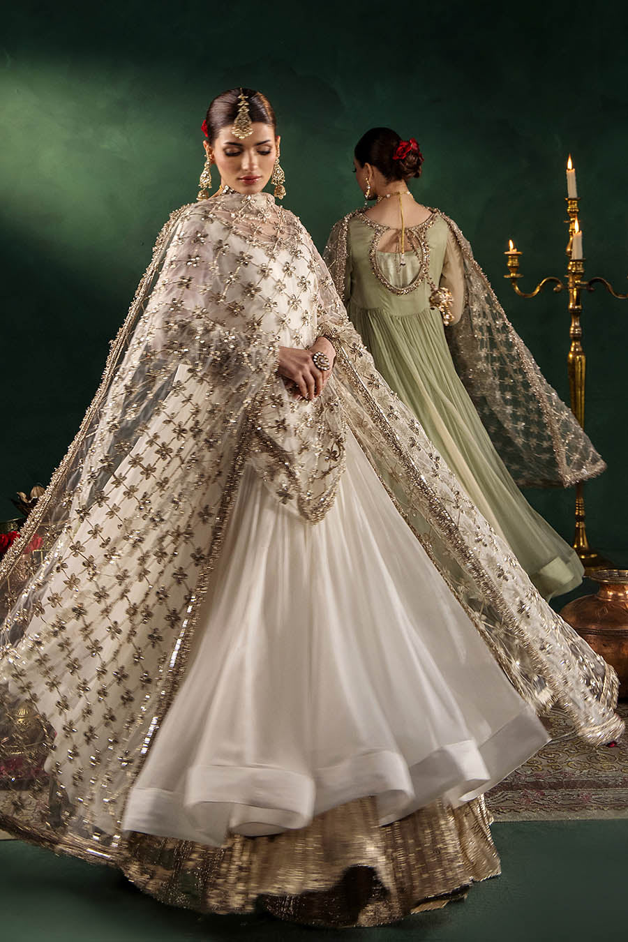 Hand Embroidered Crinkle Chiffon Partywear Suit Online in Dubai UAE Abudhabi Ajman Sharjah