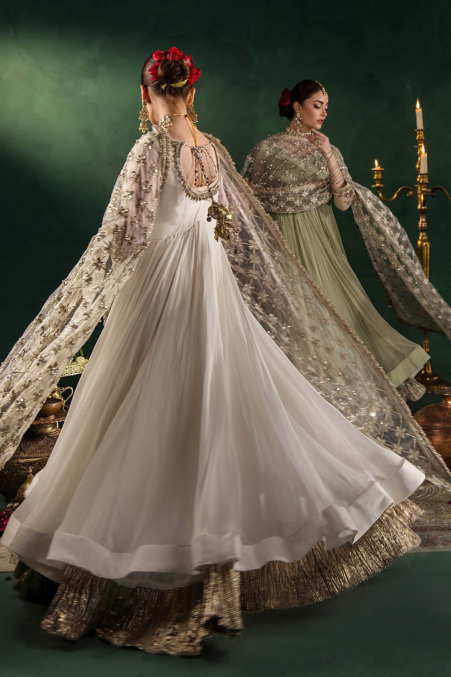 Hand Embroidered Crinkle Chiffon Partywear Suit Online in Dubai UAE Abudhabi Ajman Sharjah