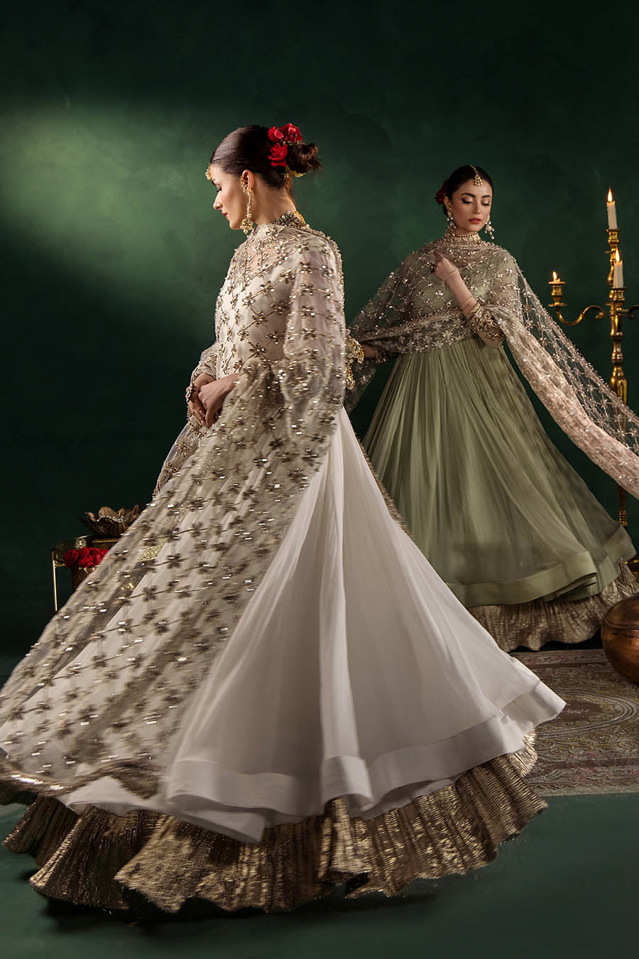 Hand Embroidered Crinkle Chiffon Partywear Suit Online in Dubai UAE Abudhabi Ajman Sharjah