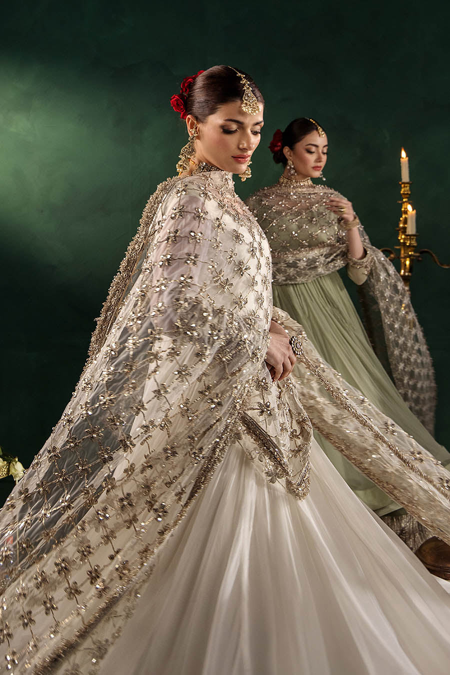 Hand Embroidered Crinkle Chiffon Partywear Suit Online in Dubai UAE Abudhabi Ajman Sharjah
