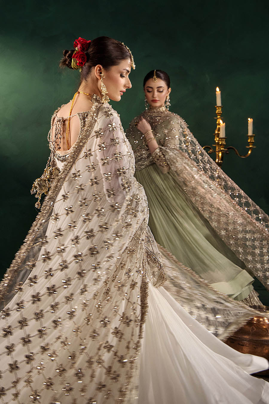 Hand Embroidered Crinkle Chiffon Partywear Suit Online in Dubai UAE Abudhabi Ajman Sharjah
