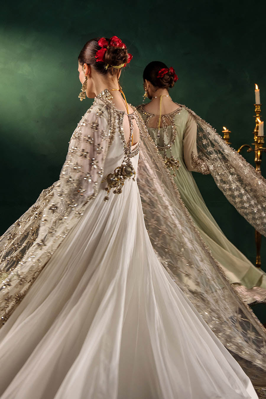 Hand Embroidered Crinkle Chiffon Partywear Suit Online in Dubai UAE Abudhabi Ajman Sharjah