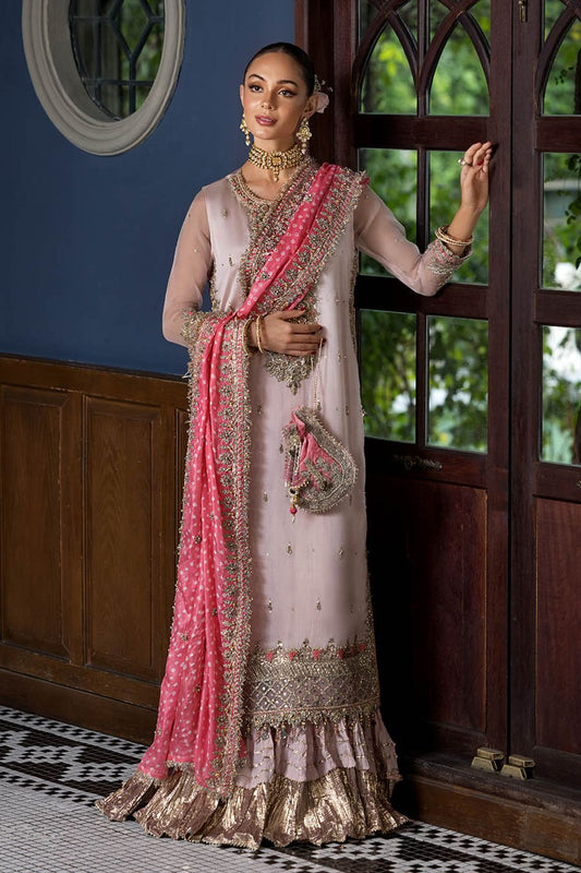 Hand Embroidered Gloss Silk Sharara Online in Dubai UAE Abudhabi Ajman Sharjah