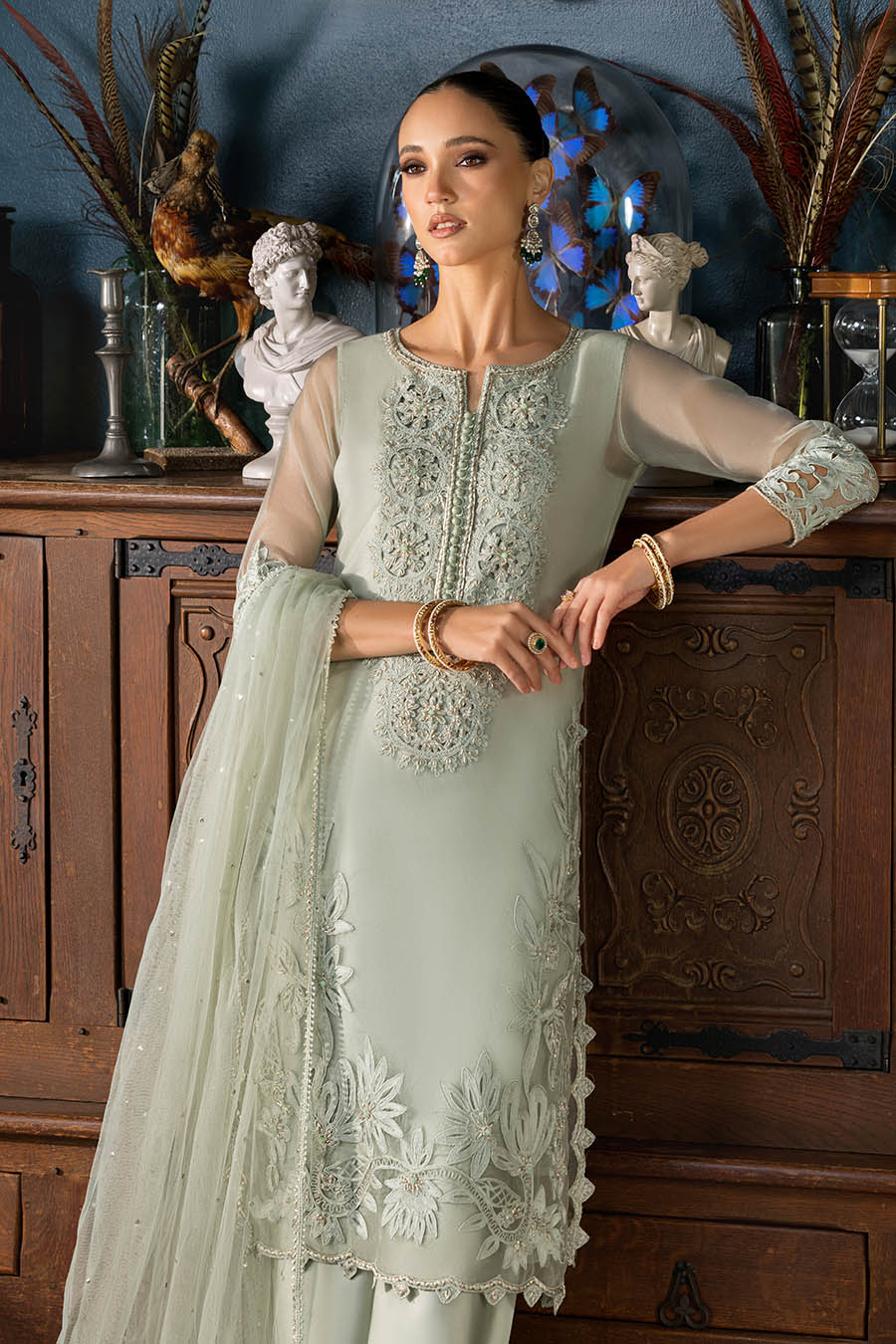 Hand Embroidered Organza Sharara Online in Dubai UAE Abudhabi Ajman Sharjah