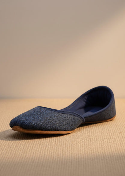 Handcrafted Blue Khussa with Leather Sole Online in Sri Lanka India Australia
