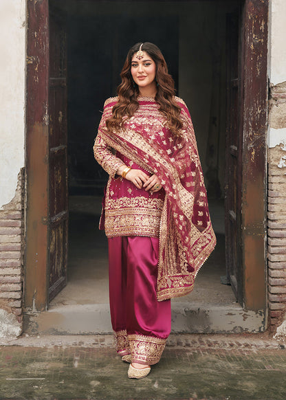 Handcrafted Magenta Embroidered Formal Suit Online in Sri Lanka India Australia