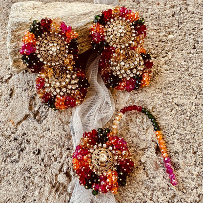 Handcrafted Stone Work Bridal Jewellery Set Online in KSA Riyadh Saudi Arabia Oman Bahrain Qatar