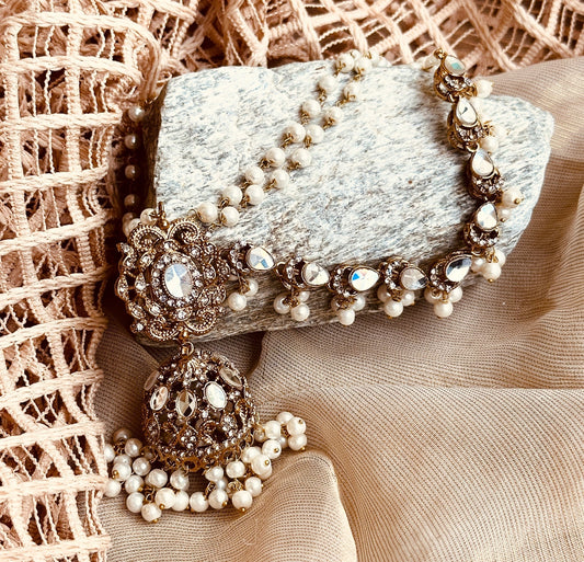 Handcrafted White Metal Jhumka Earrings Online in UK USA Canada