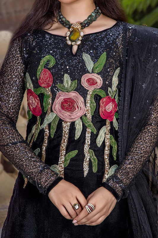 Black Readymade Velvet Sharara