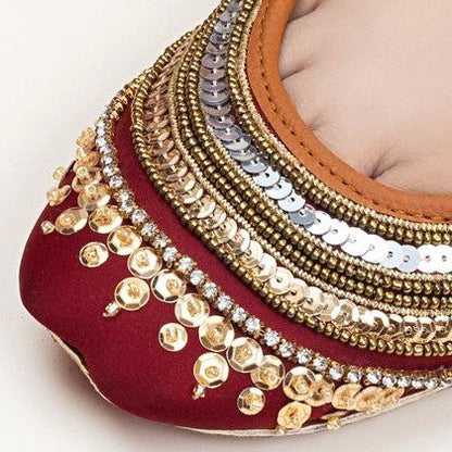 Handmade Maroon Khussa for Women Online in UK USA Canada