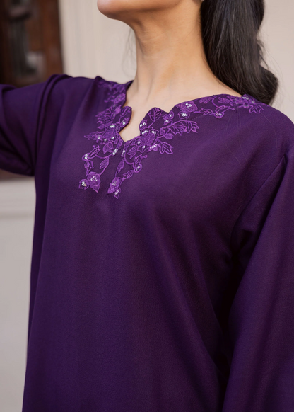 Purple Heart Lawn Kurta Set for Daily Wear Online in KSA Riyadh Saudi Arabia Oman Bahrain Qatar