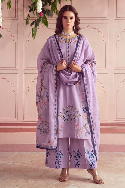 Heathered Lilac Embroidered Lawn Suit Online in Dubai UAE Abudhabi Ajman Sharjah