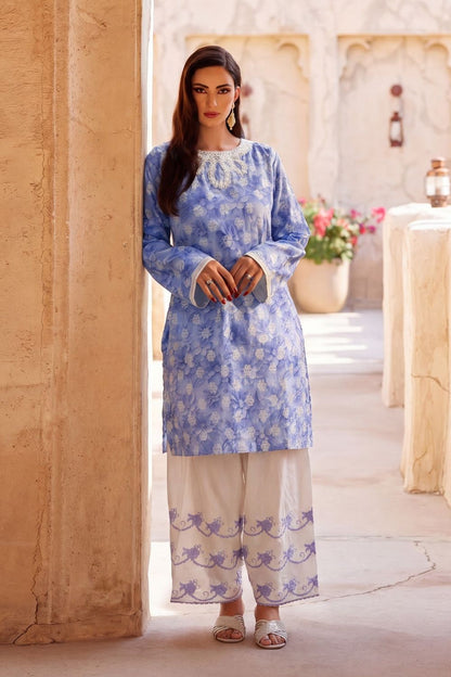 Heathered Lilac Embroidered Self Jacquard Kurta Shalwar Online in Dubai UAE Abudhabi Ajman Sharjah