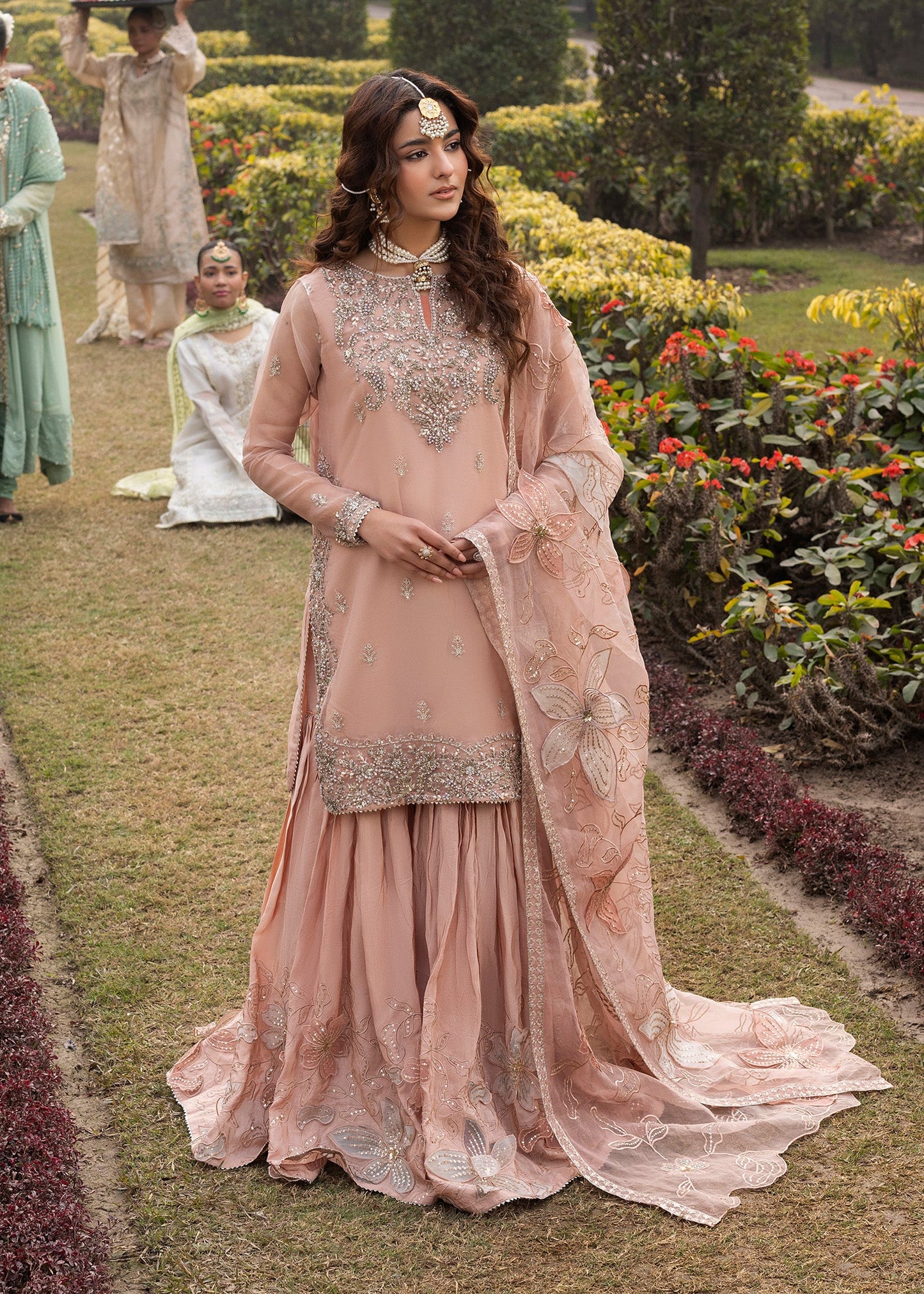 Heavy Embellished Organza Wedding Suit Online in Dubai DXB UAE Abudhabi Meena Bazaar