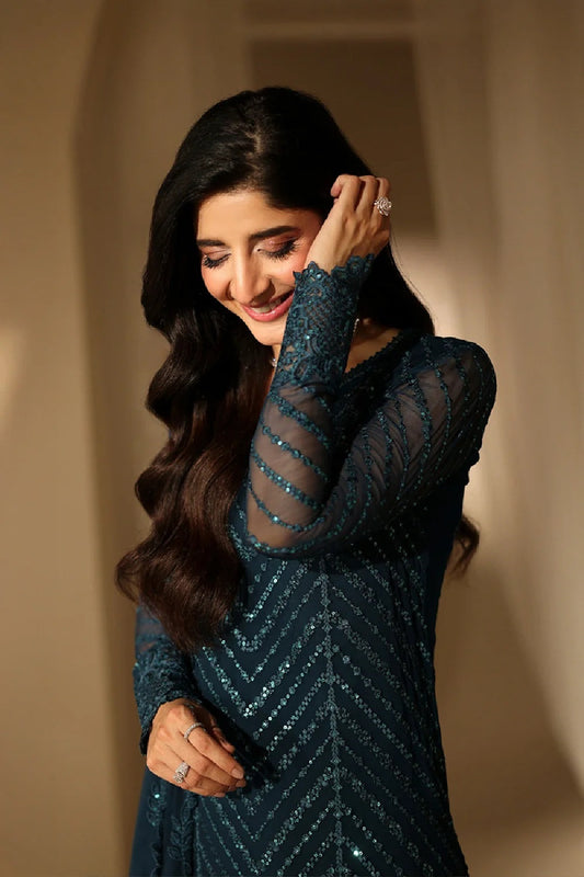 Heavy Embroidered Chiffon Dress Material Unstitched Online in Sri Lanka India Australia