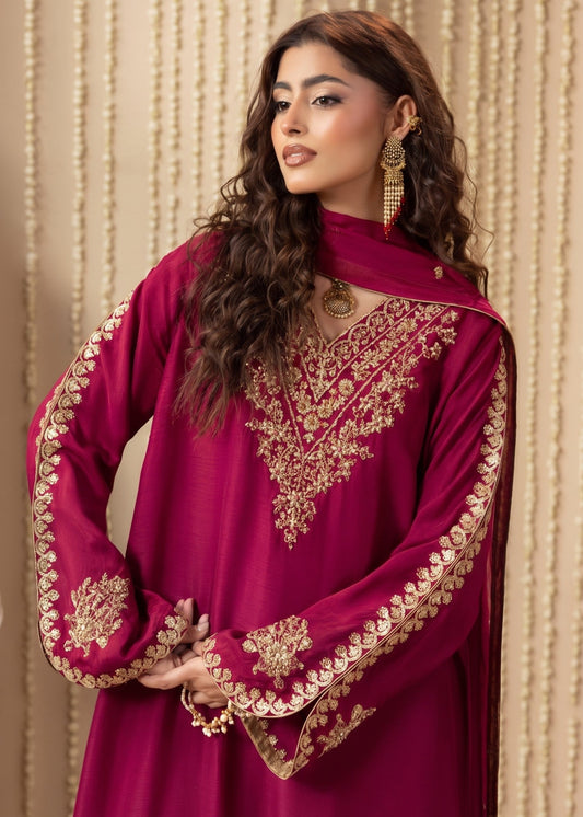 Heavy Embroidered Fuchsia Pink Kaftan Outfit Online in Sri Lanka India Australia
