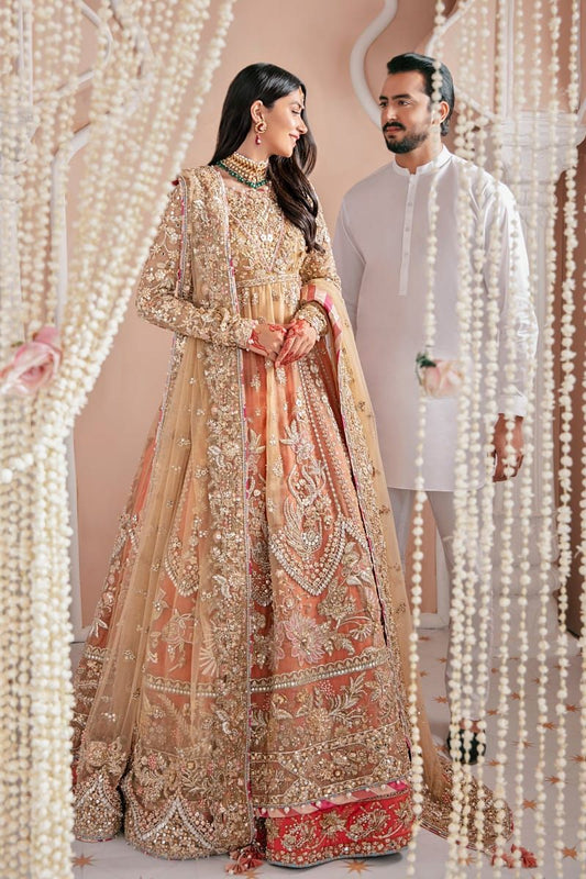 Gold Red Handmade Bridal Anarkali
