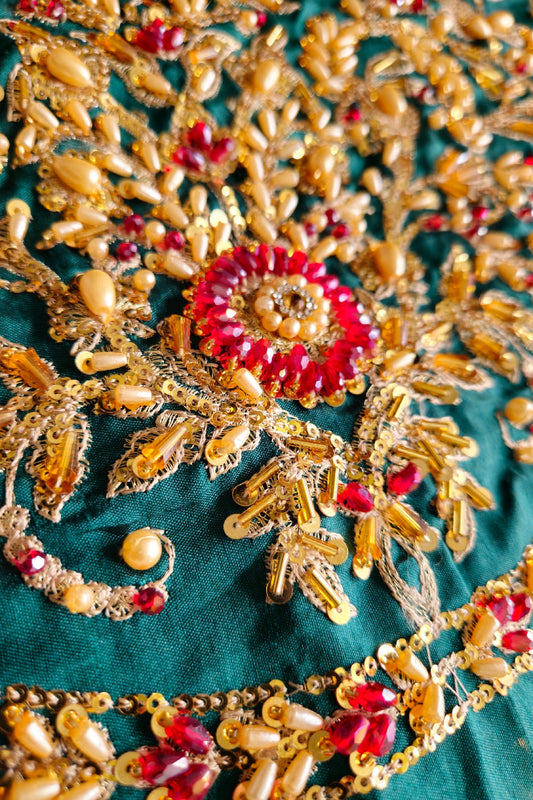 Emerald Green Handmade Lehenga