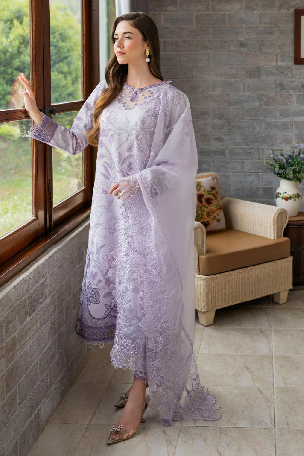 Plum Purple Pure Lawn Suit