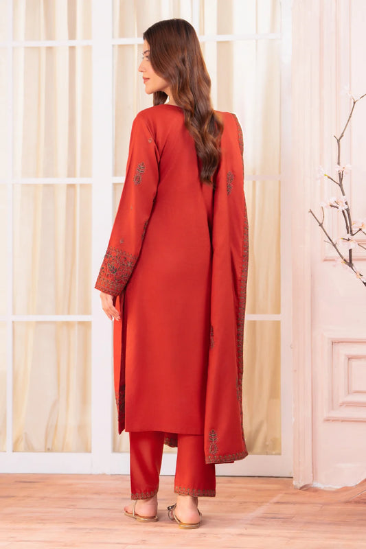 Red Embroidered Kurta Set with Dupatta