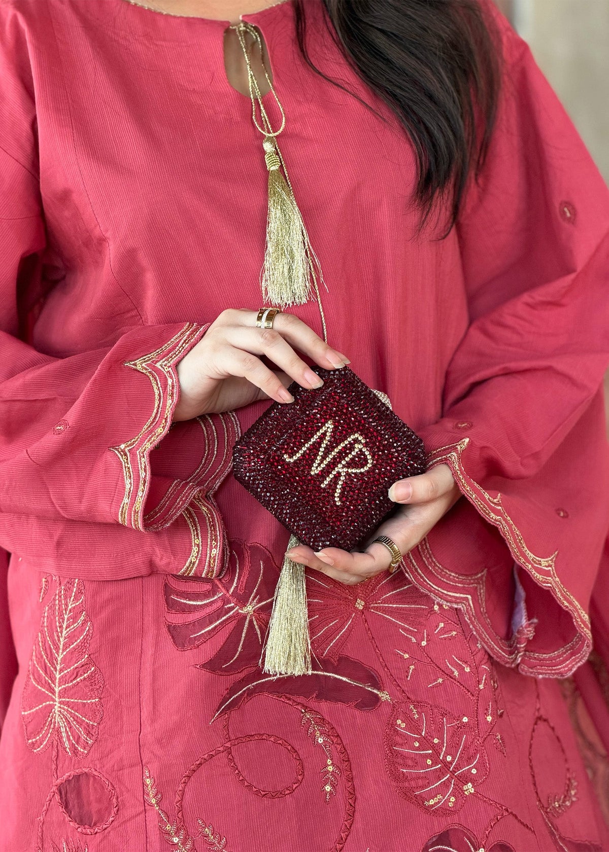 Hot Pink Cut Work Raw Silk Designer Salwar Kameez Online in Dubai UAE Abudhabi Ajman Sharjah