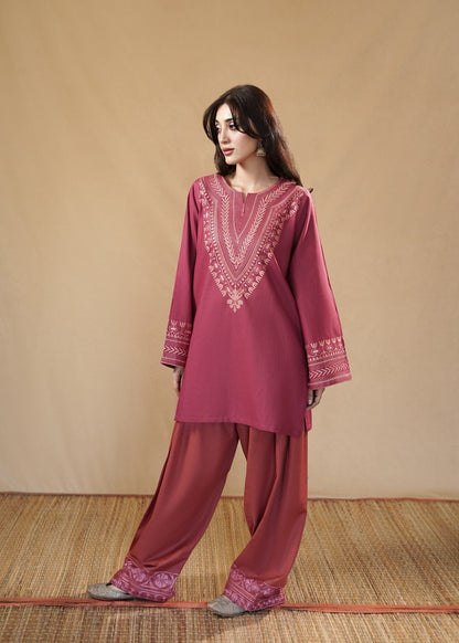 Hot Pink Farshi Shalwar Stitched Pakistani Clothes Online in UK USA Canada