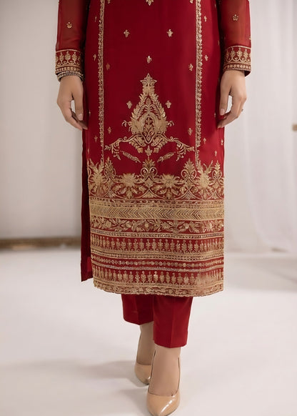Hot Pink Red Embroidered Party Wear Suit Online in Sri Lanka India Australia