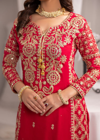 Hot Pink Silk Sharara Bottom Chiffon Dupatta Online in KSA Riyadh Saudi Arabia Oman Bahrain Qatar