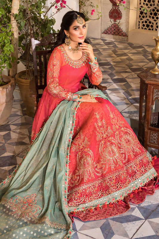 Hot Pink Organza Anarkali
