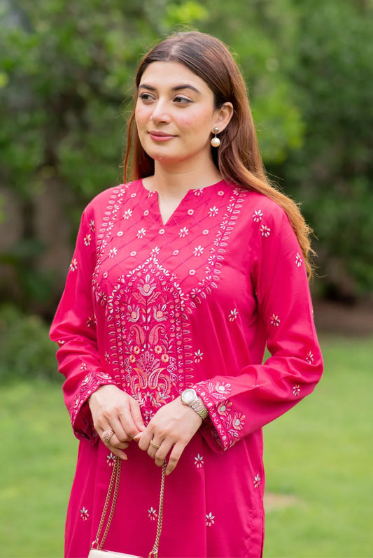 Hot Pink Kurta with Straight Pants