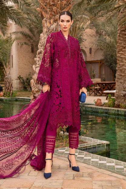 Pink Lawn Suit with Cut Work & 3D Work