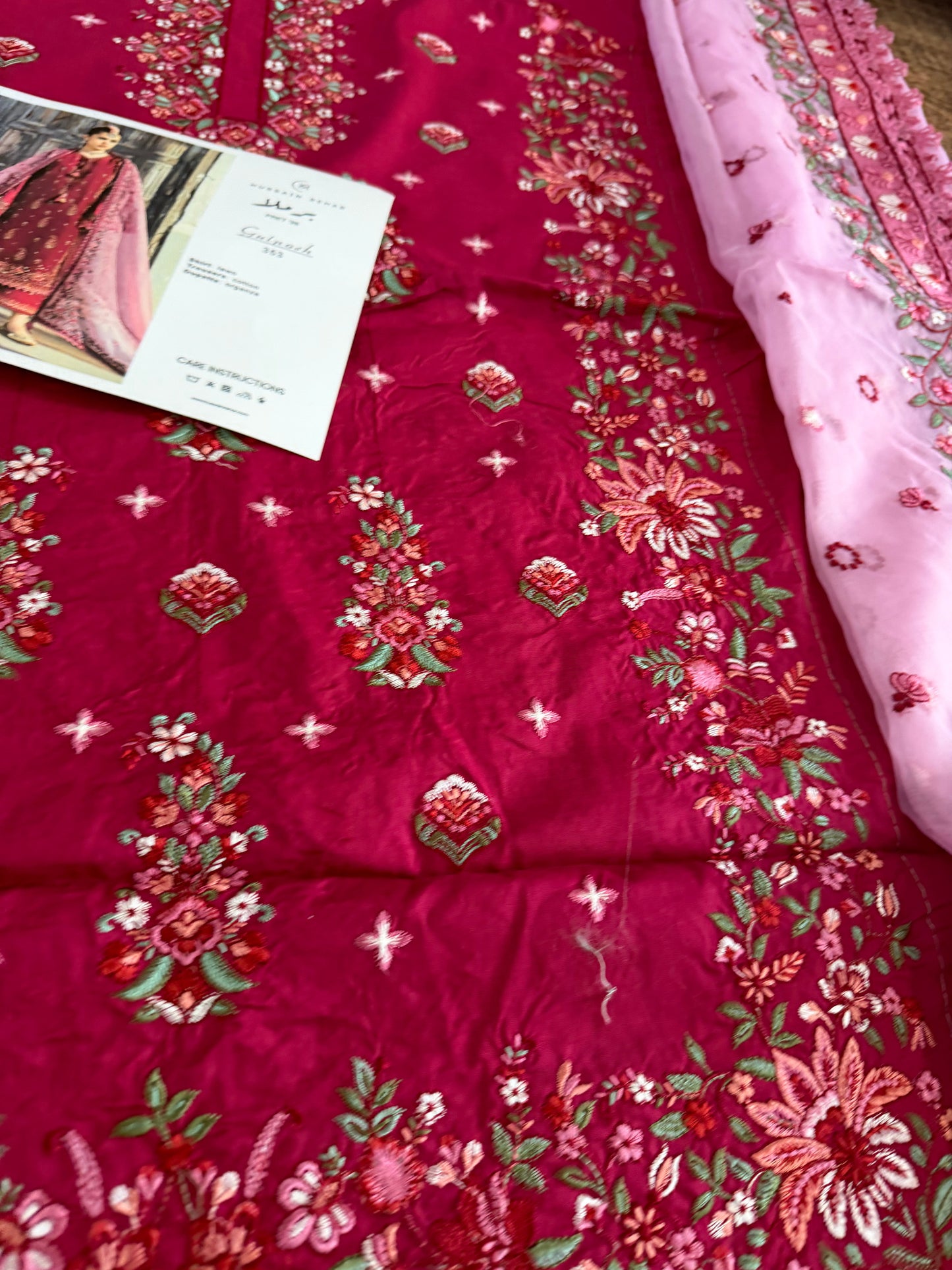 Hussain Rehar Plum Lawn Unstitched Suit Online in Sri Lanka India Australia