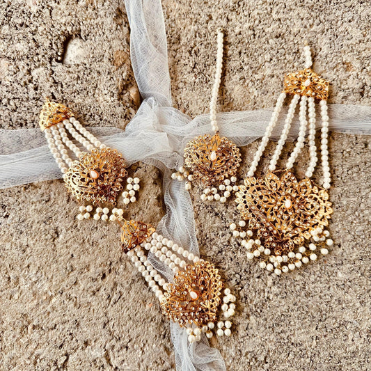 Hyderabadi Pearl Choker and Earrings Online in KSA Riyadh Saudi Arabia Oman Bahrain Qatar
