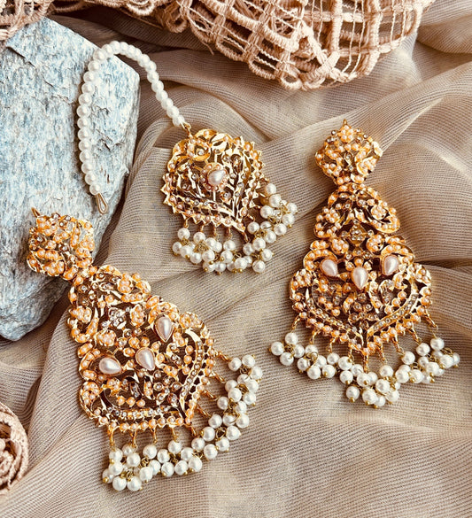 Hyderabadi Style Pearl Jewellery Set Online in KSA Riyadh Saudi Arabia Oman Bahrain Qatar