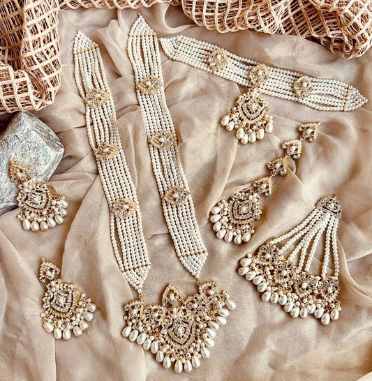 Pearl Aura Gold Plated Bridal Jewellery Set