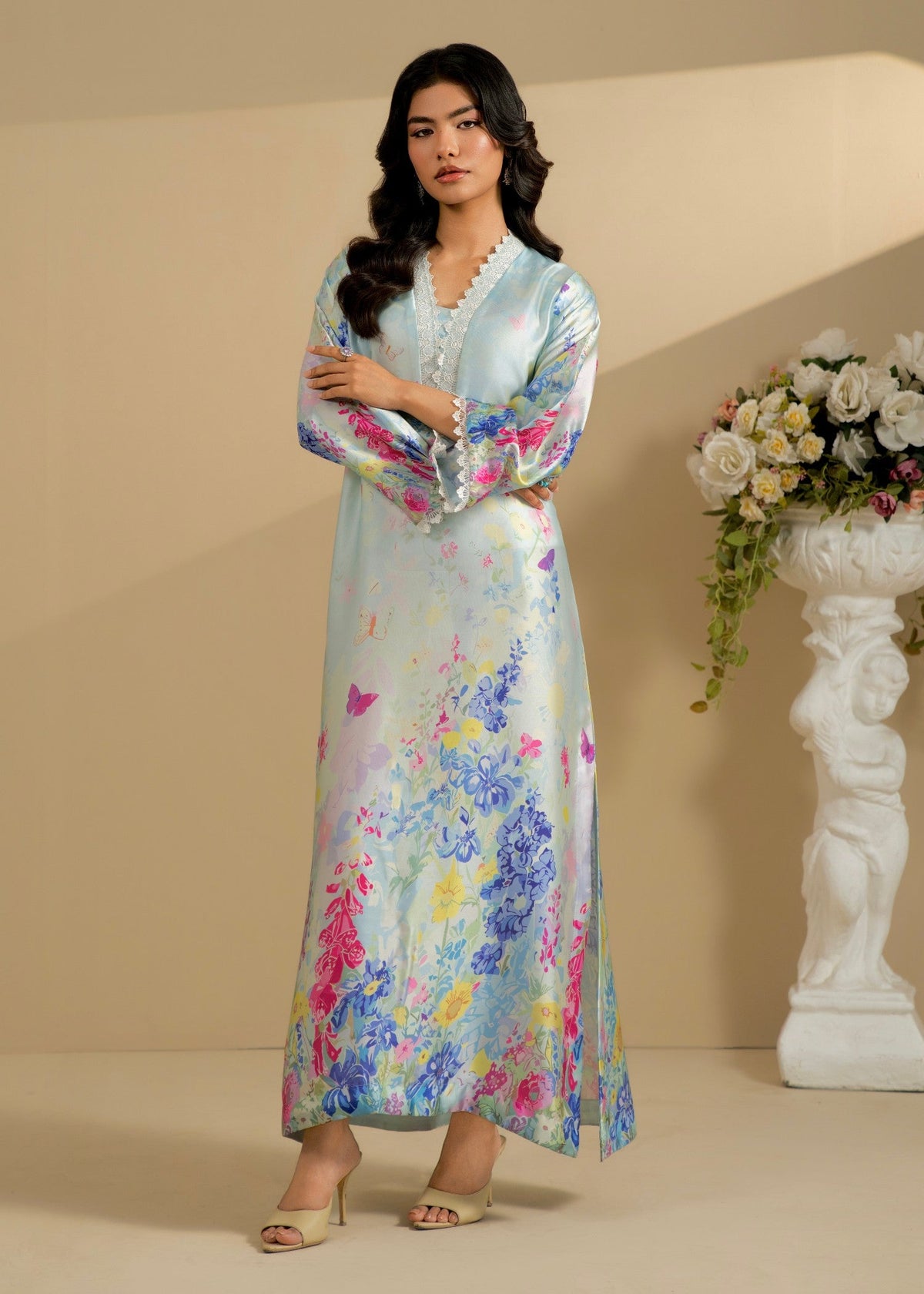 Ice Blue Silk Pakistani Designer Suit Online in Sri Lanka India Australia