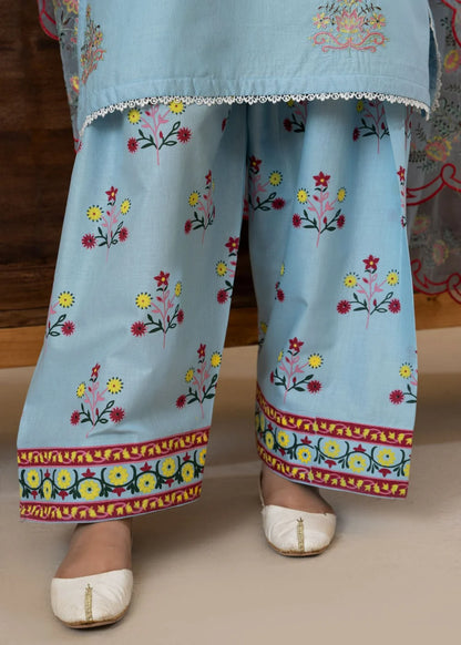 Lawn Embroidered Farshi Shalwar Suit