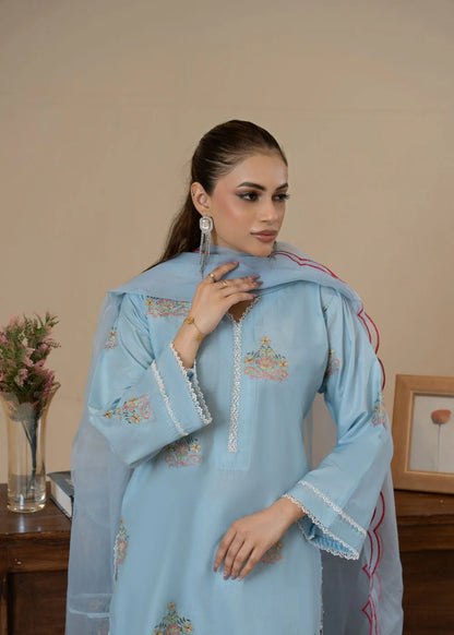 Lawn Embroidered Farshi Shalwar Suit