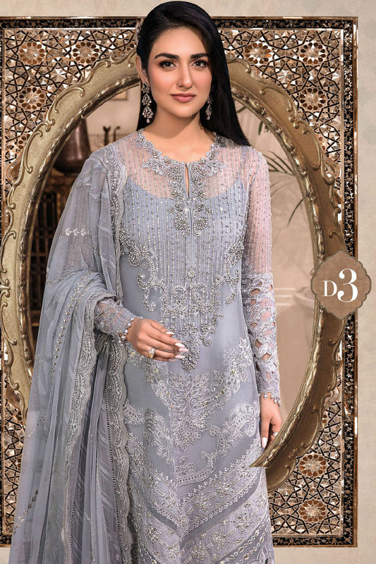 Ice Blue Handmade Organza Suit