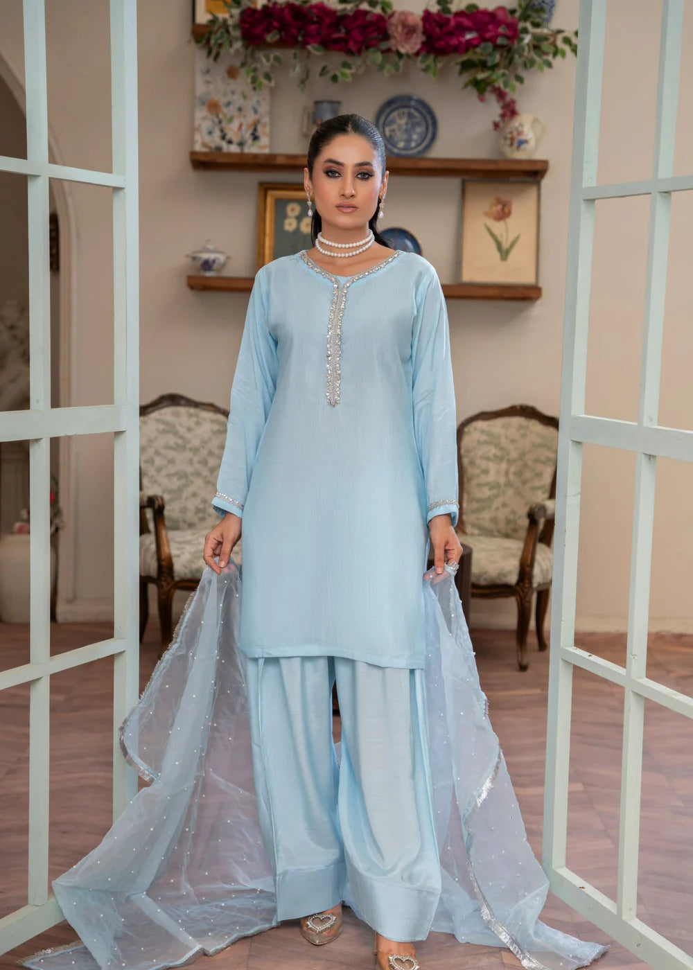 Embellished Farshi Shalwar Suit