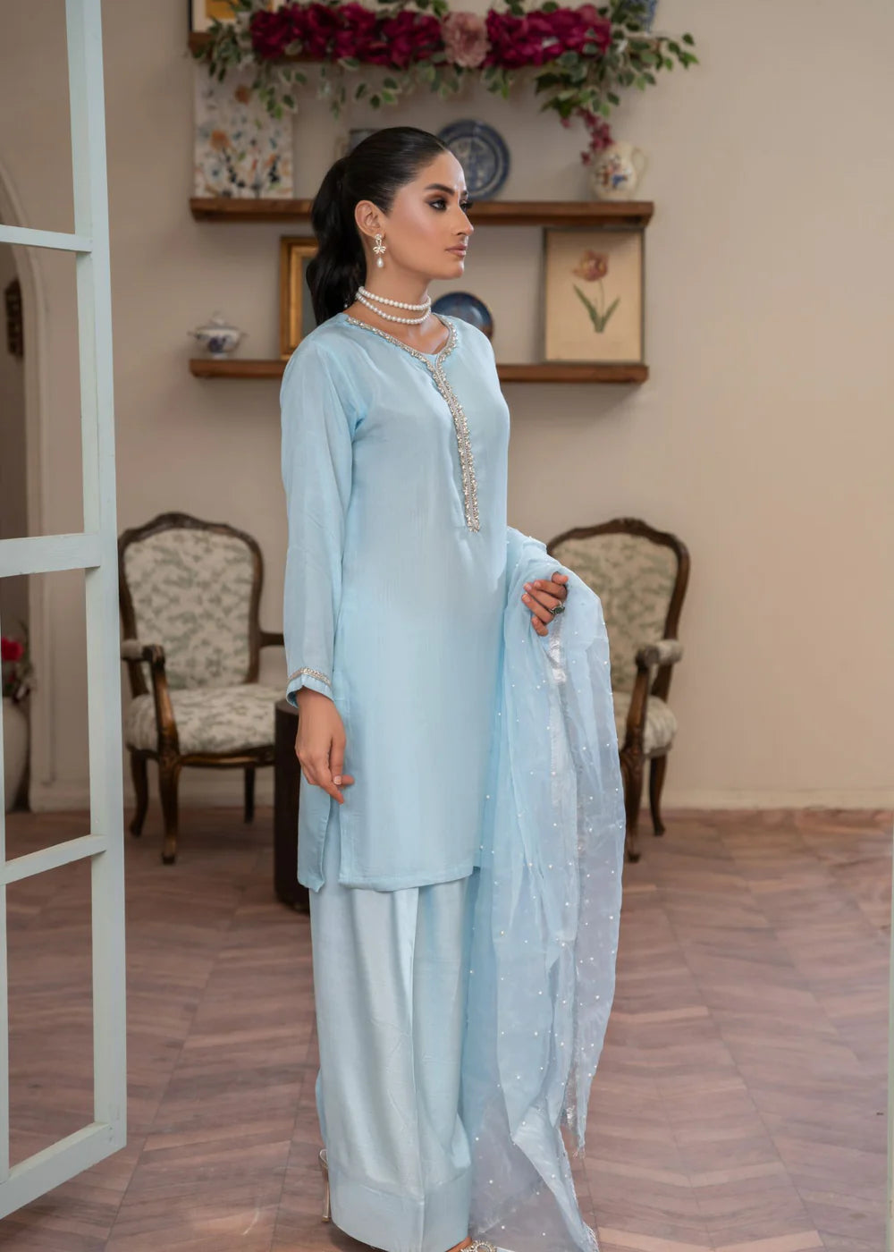 Embellished Farshi Shalwar Suit