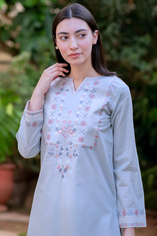 Icy Blue Kurta with Straight Pants