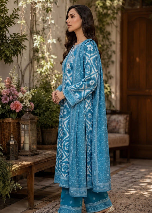 Ikat Tie-Dye Poly Lawn Salwar Kameez Online in KSA Riyadh Saudi Arabia Oman Bahrain Qatar
