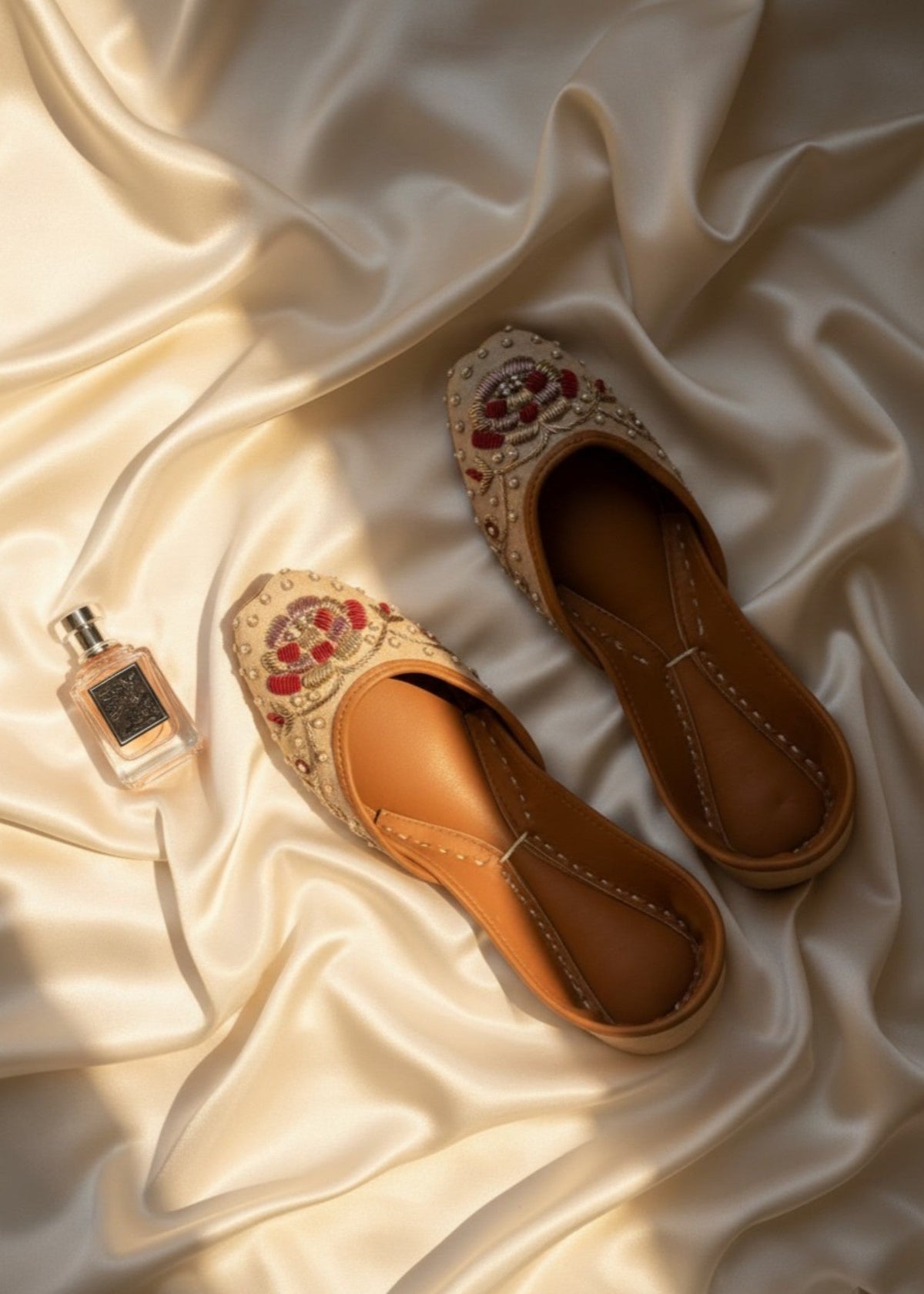 Beige Embroidered Ethnic Shoes for Women Online in Sri Lanka India Australia