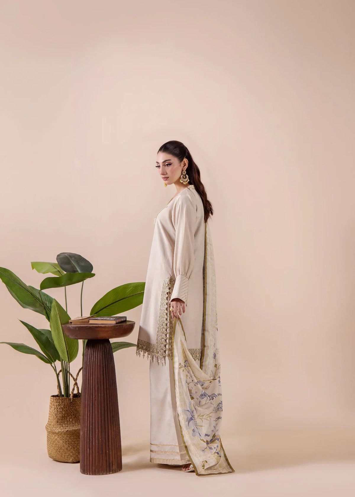Beige Silk Embroidered Pakistani Designer Suit Online in Sri Lanka India Australia