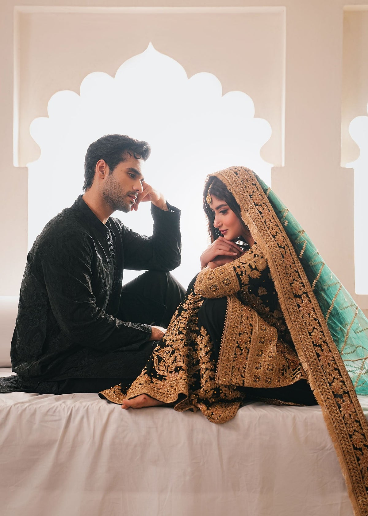 Black Chiffon Embroidered Pakistani Wedding Dresses Online in Dubai UAE Abudhabi Ajman Sharjah
