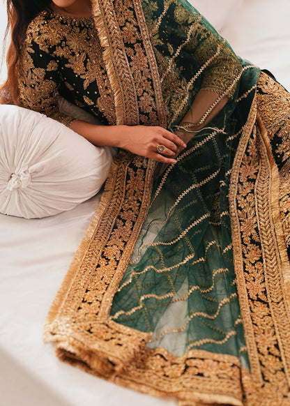 Black Embroidered Chiffon Pakistani Clothes For Mehndi Online in Sri Lanka India Australia